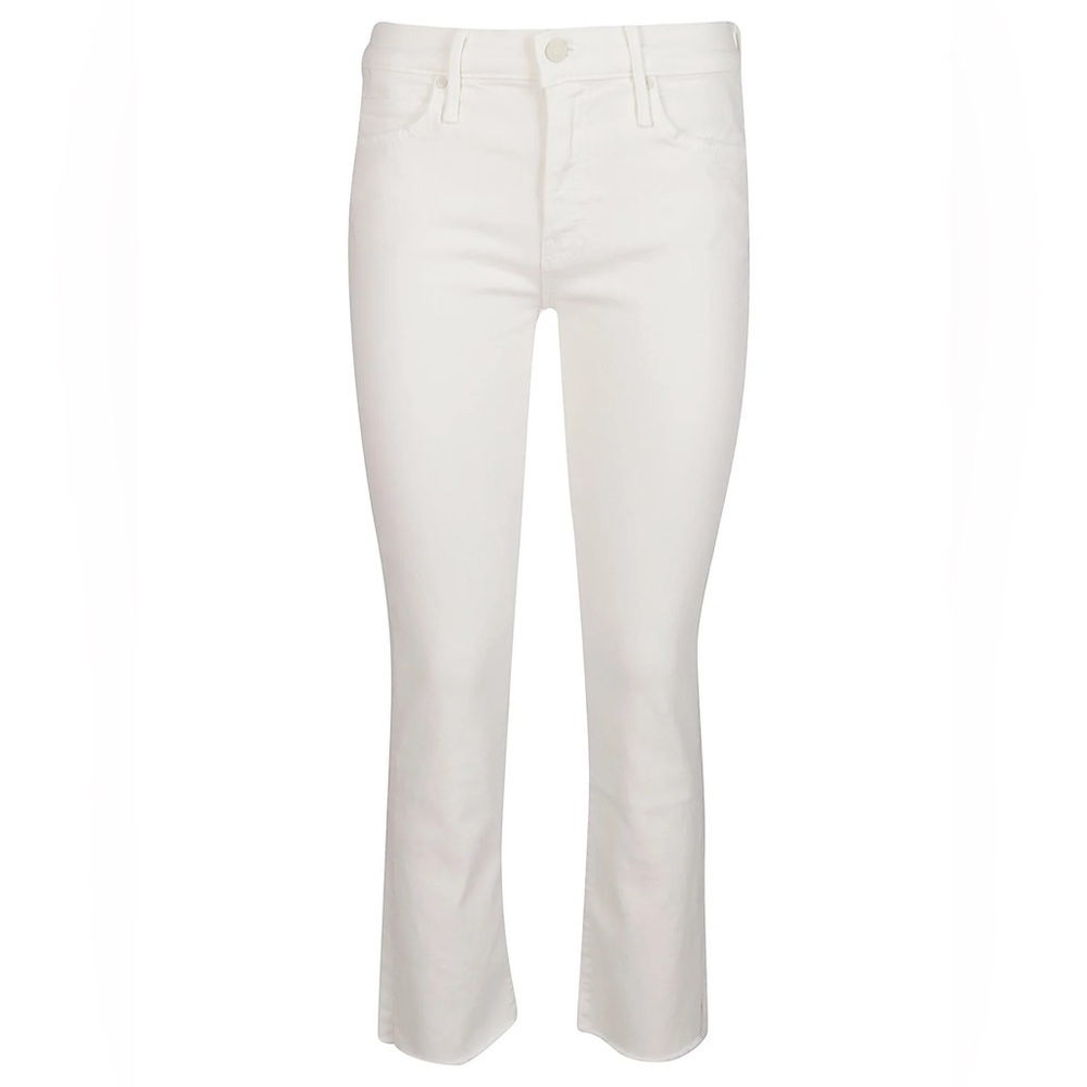 MOTHER The Rascal Knicker Fray Straight Leg Short Jeans in Creamy White 27 Short